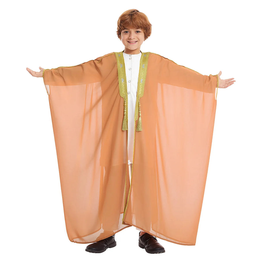 Boys' Eid Dishdasha & Open Abaya – Children's Modest Islamic Robe for Ramadan & Prayer