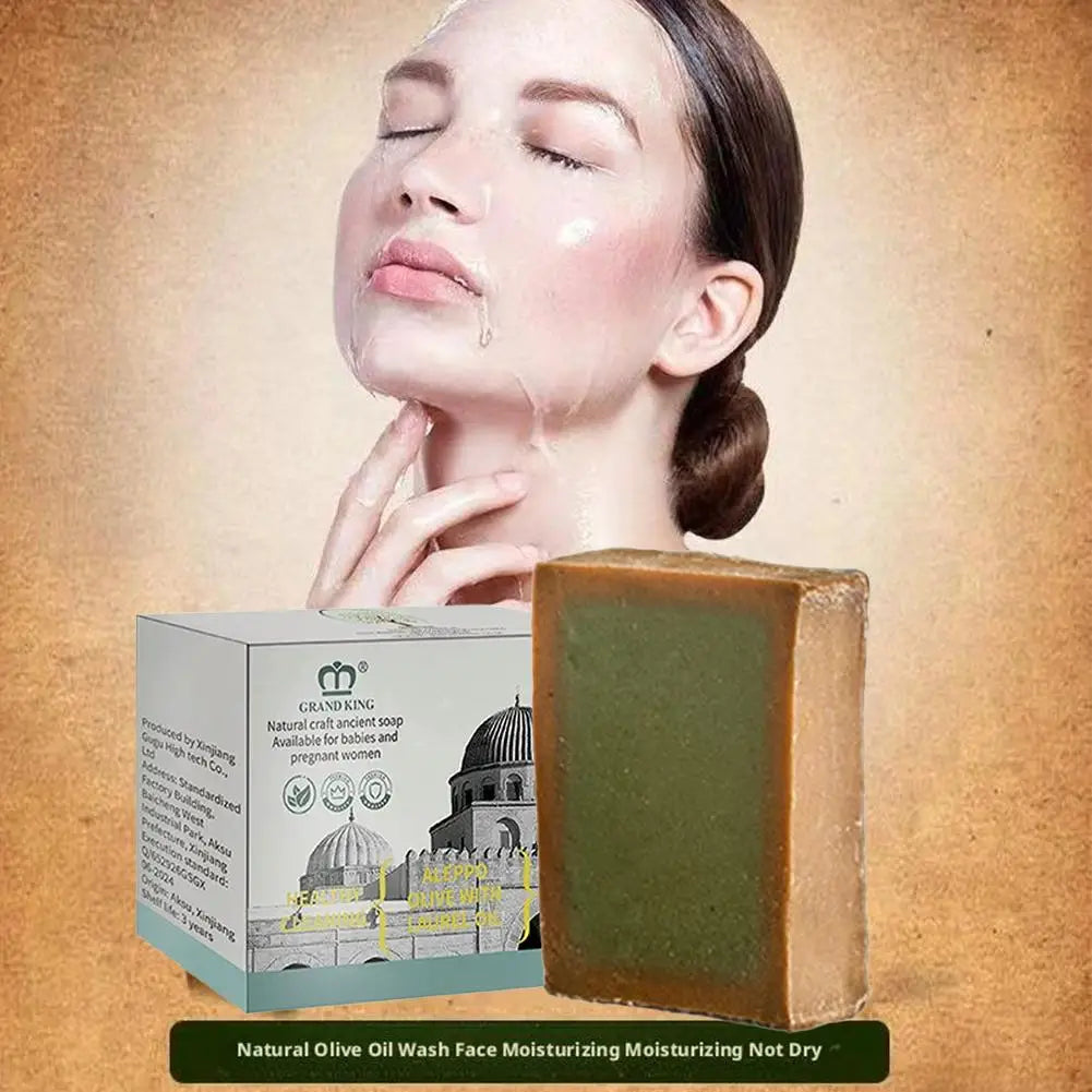 Olive-Scented Handmade Soap Bar Traditional Style Bath Soap for Hand and Body Washing Gentle Lather Gift for Men and Women
