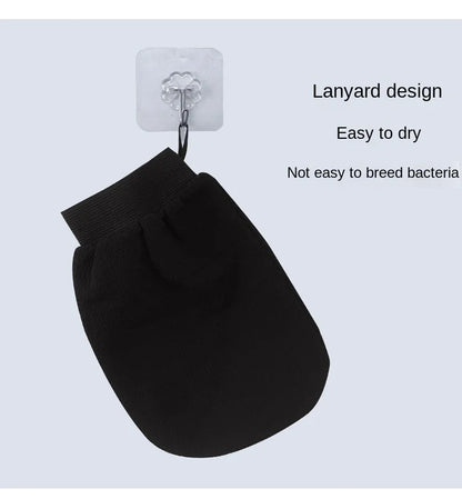 Single Piece Black Bath Towel Gloves Medium Sand Single Layer Double-Sided Massage Bath Towel Back Rub Bath Towel Exfoliate Dead Skin