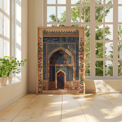 Islamic Architecture Floral Canvas Print Poster Middle Eastern Ramadan Muslim Art Prints Bedroom Wall Art Home Decor Poster