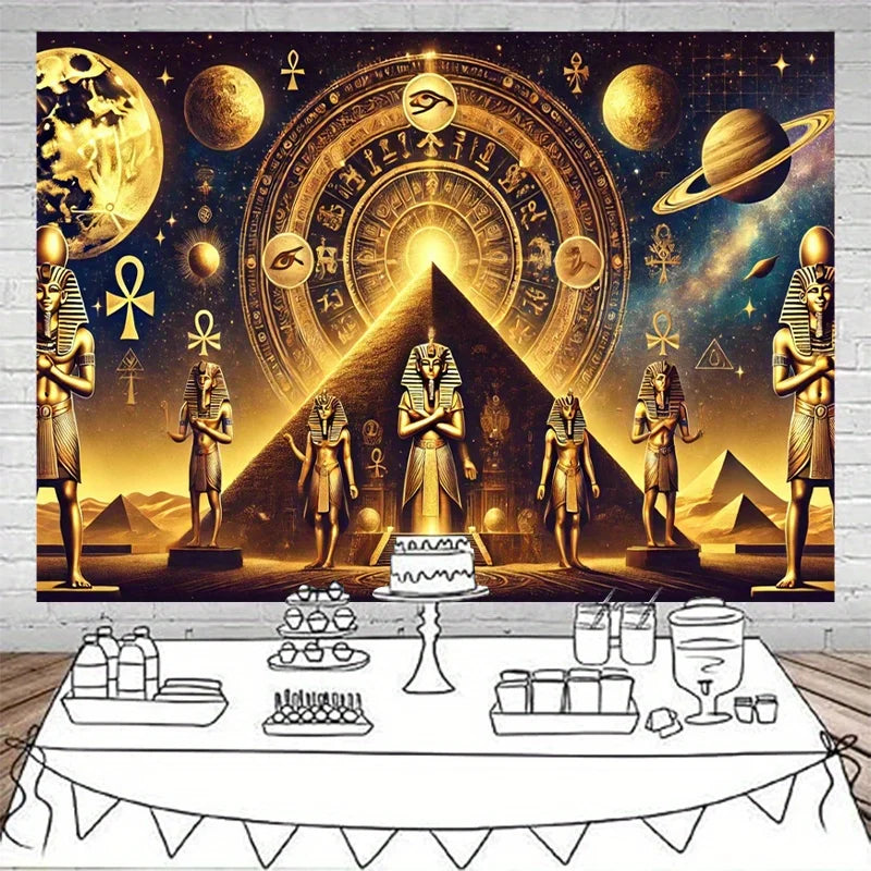Ancient Egypt Cosmic Tapestry – Pyramid & Pharaoh Mystic Wall Hanging