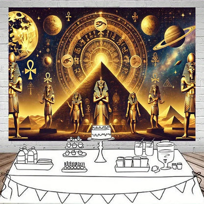 Ancient Egypt Cosmic Tapestry – Pyramid & Pharaoh Mystic Wall Hanging
