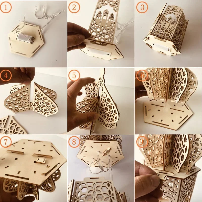 The Wooden Eid Pendant with LED Candlelight – Warmth That Glows with Faith