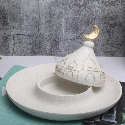 Ramadan Ornaments Resin Material Mosque Islamic Castle Statue Family Tabletop Atmosphere Decoration Architectural Table Decor