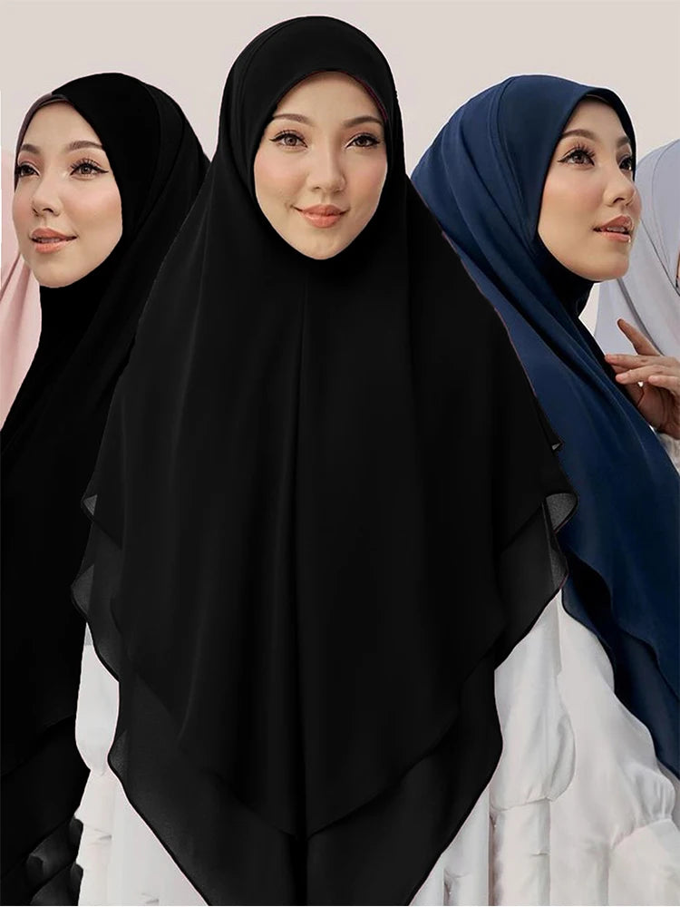 The Double-Layer Chiffon Instant Hijab – Effortless Elegance in Seconds