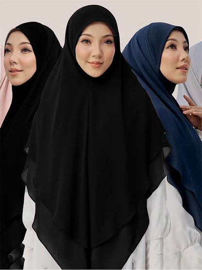 The Double-Layer Chiffon Instant Hijab – Effortless Elegance in Seconds