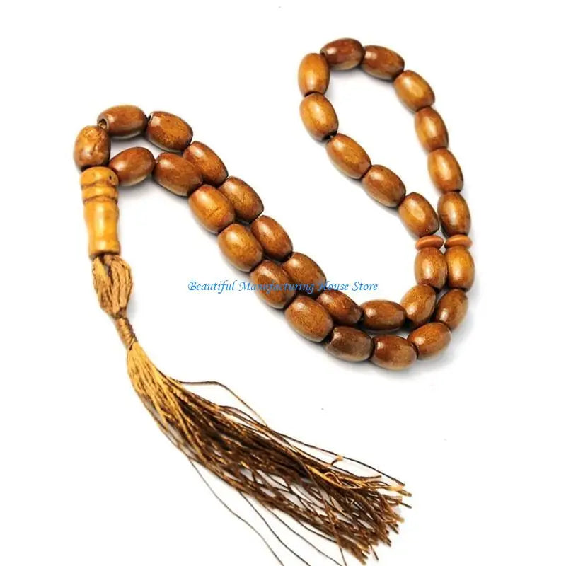 E56A Elegant Muslims Rosary Beads with Charm 33 Count 8mm for Spiritual Practice
