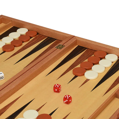 11/13/15/17/19 Inch Wooden Backgammon Set - Classic Board Game for Home & Party Entertainment