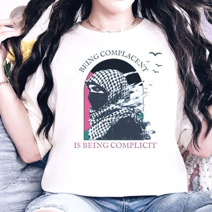 Gaza TShirt Palestine Shirt Men Women Summer Crewneck Cotton Short Sleeve Character Graphic Printed T-shirt Slogan Printed Tee