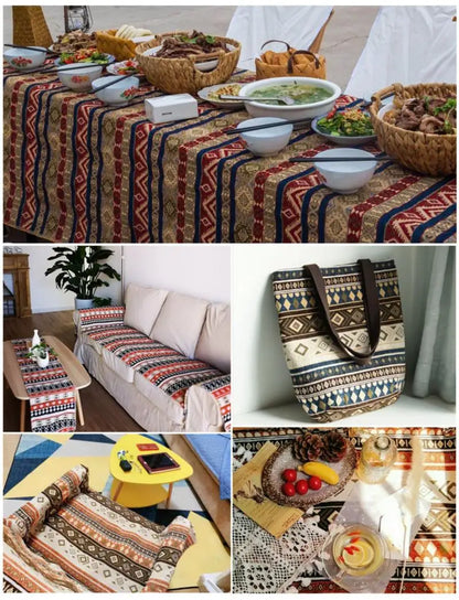 148x100cm Thickener Chenille Jacquard Sofa Fabric Cloth Stripe Luxury Anti-Slip Sofa Cover Boho Fabric Set Luggage DIY Clothing