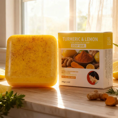 Lemon Whitening, Oil Control, Acne Removal, Ginger Yellow Soap, Natural Plant Essential Oil, Skincare, Handmade Scrubbing Soap