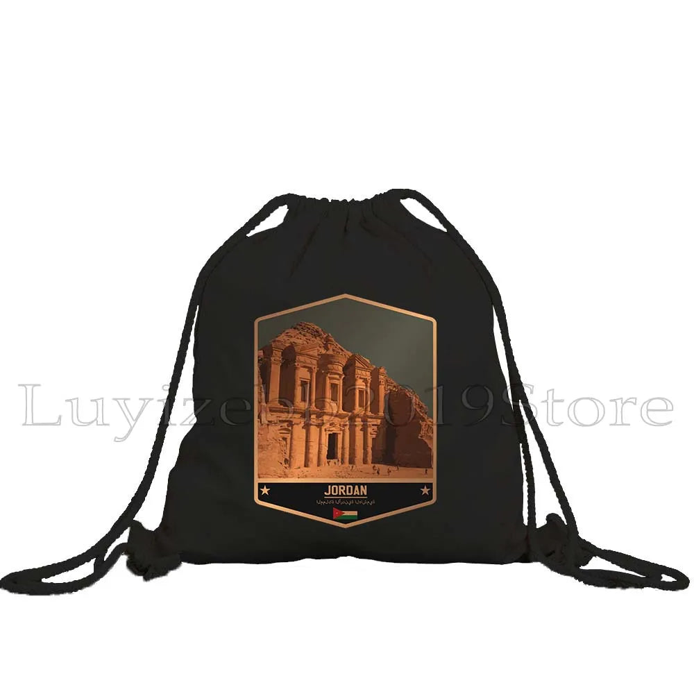 Jordan Emblem Drawstring Bag – Petra, Flag & Map Gym Sackpack