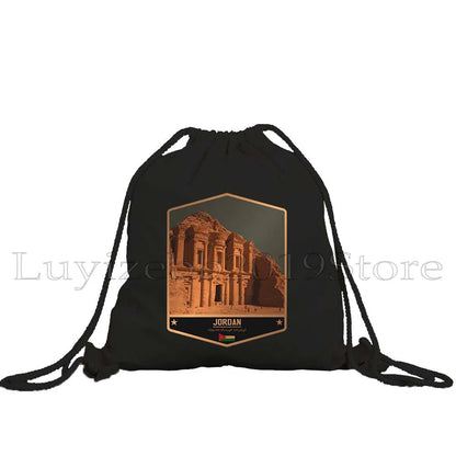 Jordan Emblem Drawstring Bag – Petra, Flag & Map Gym Sackpack
