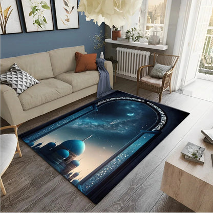 Muslim Prayer Rug – HD Printed Ramadan Worship Carpet | Non-Slip Washable Floor Mat for Living Room, Bedroom & Home Decor