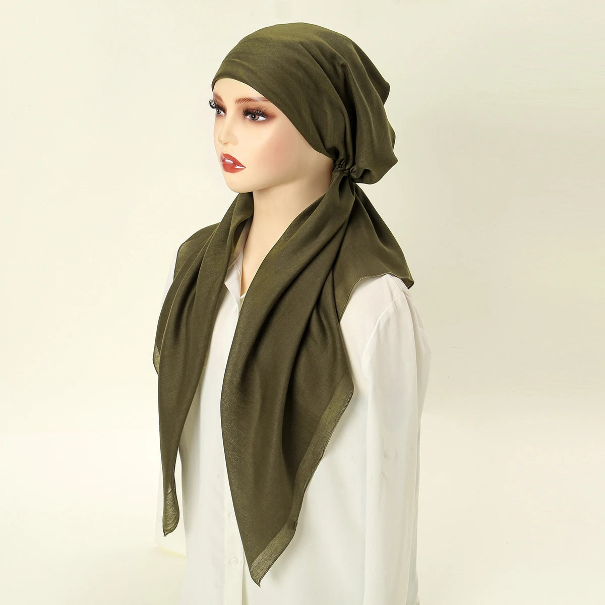 Wholesale Cotton Instant Muslim Hijab Inner Wrap Undercap Triangle Scarf Hijab Plain Islamic Turban Bonnet Soft Headband Hat