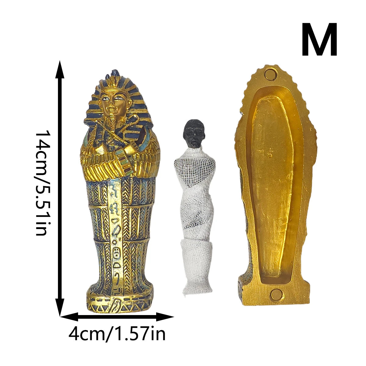 Tutankhamun Coffin & Mummy Ornament – Egyptian Pharaoh Handicraft Decor