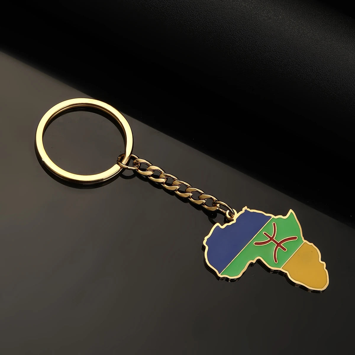 Africa Map Keychain – Stainless Steel Hip-Hop Jewelry, Morocco to South Africa