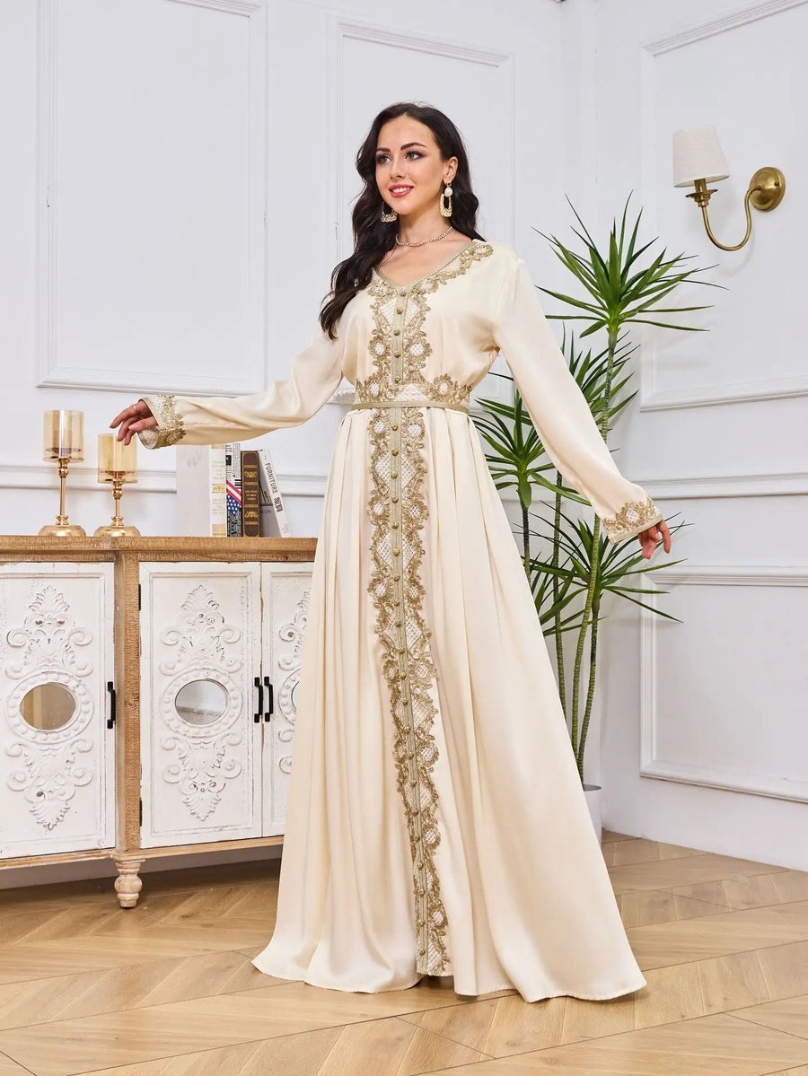 Lace & Legacy – Embroidered Party Abaya for the Arab Woman in America
