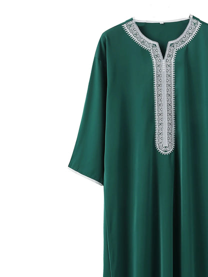 The Crimson Envelope – Men's Embroidered Long Sleeve Arabian Robe