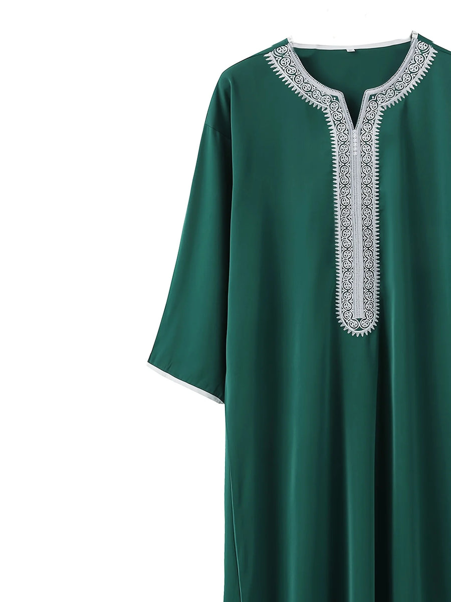 The Crimson Envelope – Men's Embroidered Long Sleeve Arabian Robe