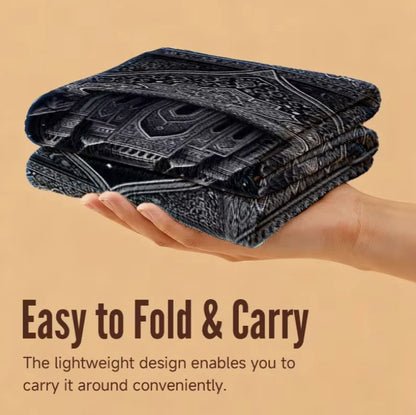 2D Flat Prayer Mat Night Sky and Mosque Rug Lightweight Travel Foldable Portable Ramadan Eid Mubarak Prayer Mat, 2D Flat