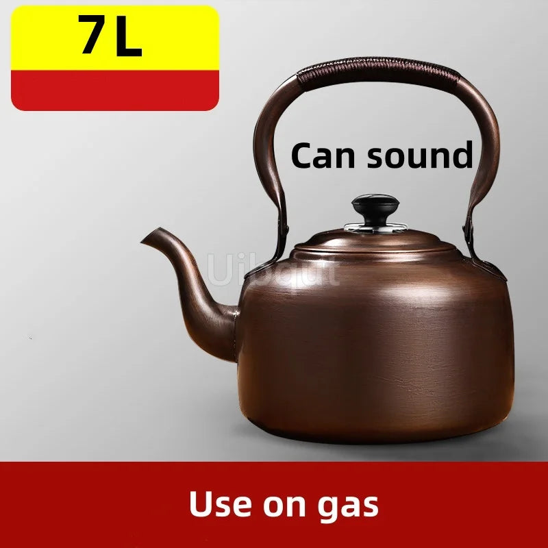 3L Pure Red Copper Boiling Kettle Handmade Vintage Copper Pot Home Teapot For Gas/Induction Cooker Tea Infuser Health Tea Kettle