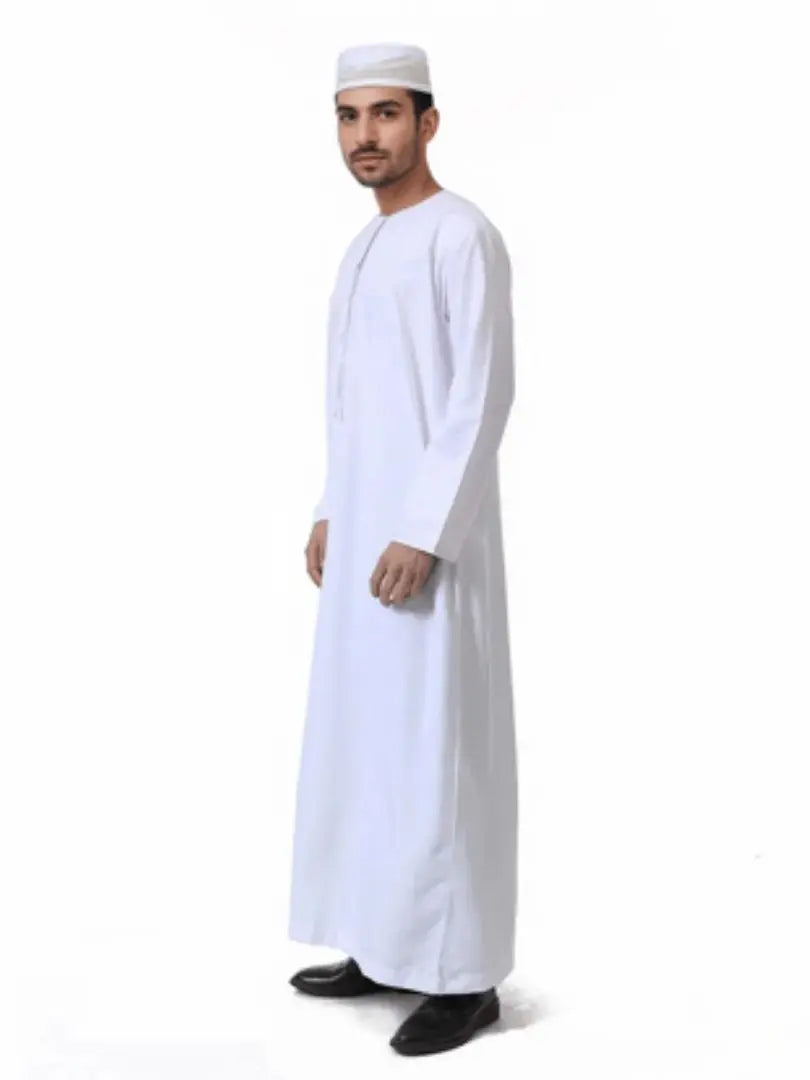 Men's Saudi Arabic Long Sleeve Robe Ramadan Muslim Dress For Men Middle East Islamic Clothing