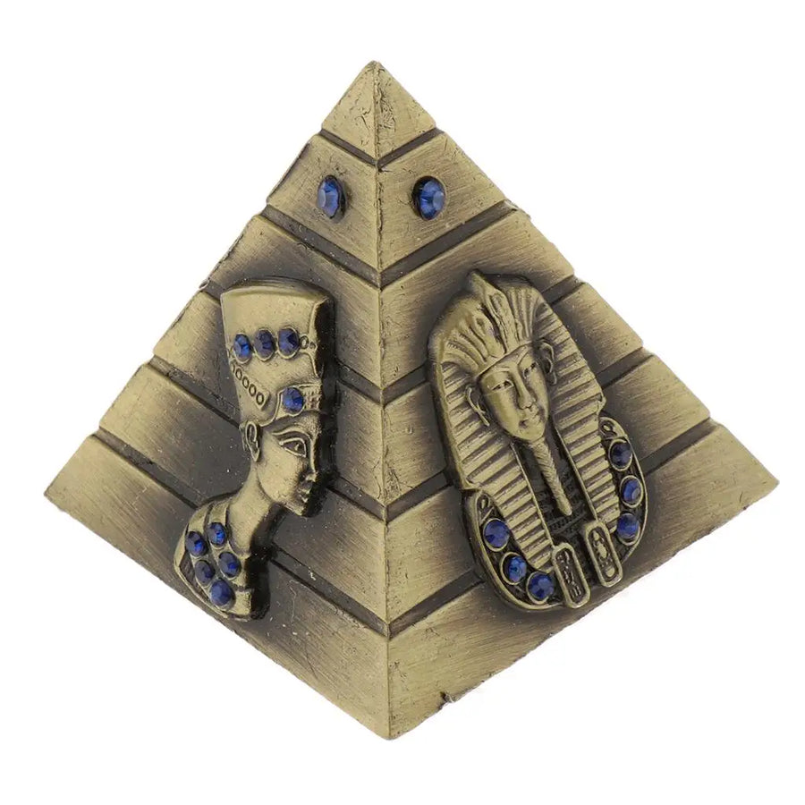 Vintage Metal Pyramid Model – Egyptian Architecture Statue for Desk & Home Decor