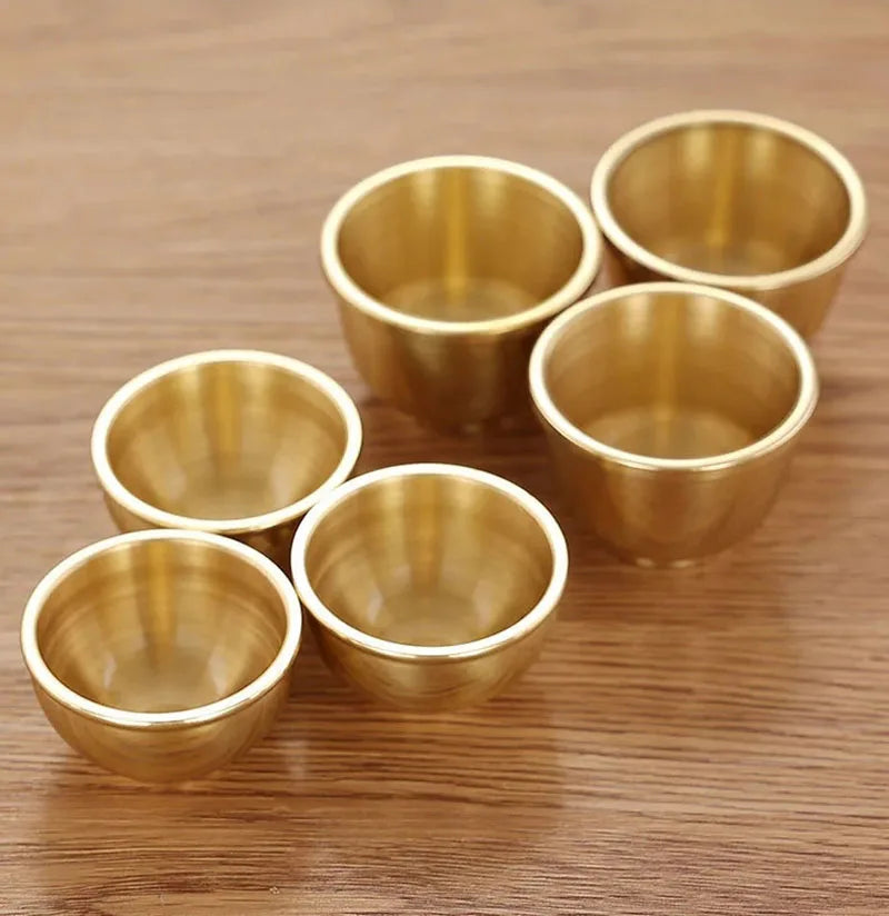 The Brass Vessel – Handcrafted Golden Offering Bowl