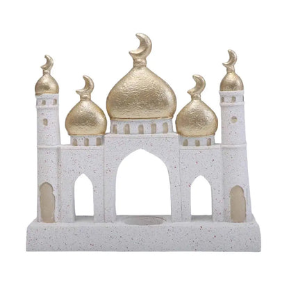 Ramadan Ornaments Resin Material Mosque Islamic Castle Statue Family Tabletop Atmosphere Decoration Architectural Table Decor