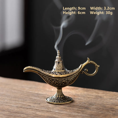 Antique Style Lamp Metal Incense Burner Scented Unscented Candle Holder Home Decor Gift Arabic Incense Burner【Homeclub】