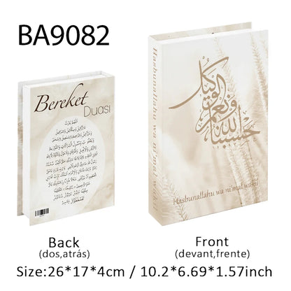 Islamic Kaaba Eid Mosque Luxury Decorative Books Storage Box Fake Book Interior Decoration Coffee Table Ornament Bedroom Decor