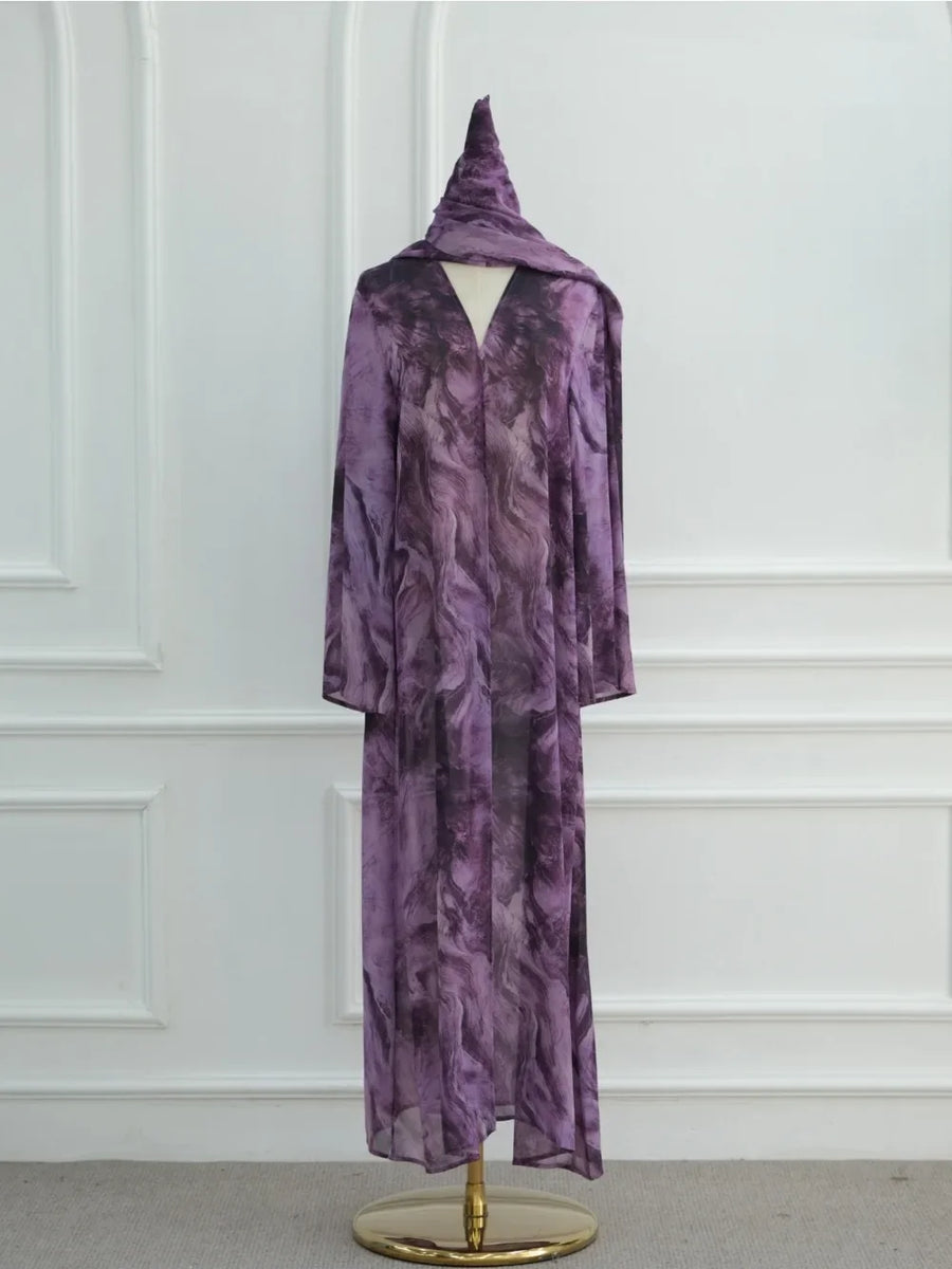 Printed Blessings – Cardigan Scarf Set for the Muslim Woman in America