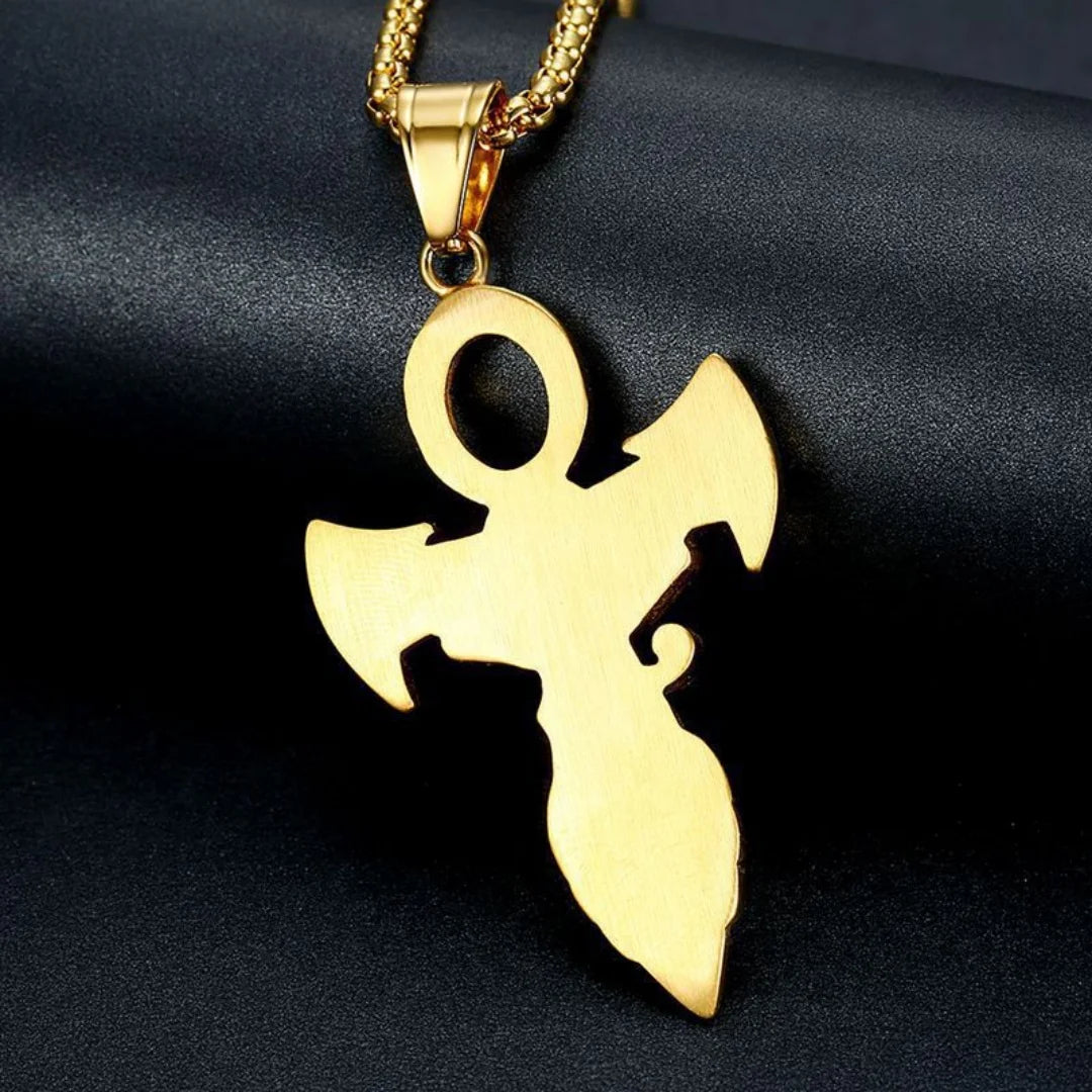 Gold Ankh Cross Pendant – Stainless Steel Key of Life Necklace for Men & Women