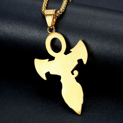 Gold Ankh Cross Pendant – Stainless Steel Key of Life Necklace for Men & Women