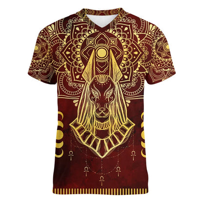 3D Pharaoh Graphic T-Shirt – Men's Egyptian History V-Neck Tee