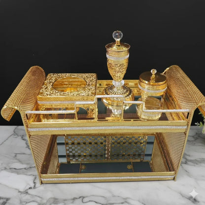 Newest Design Decorative Metal Ethiopian Mid-East Coffee & Tea Set Rekebot Coffee Table with Jebena Holder