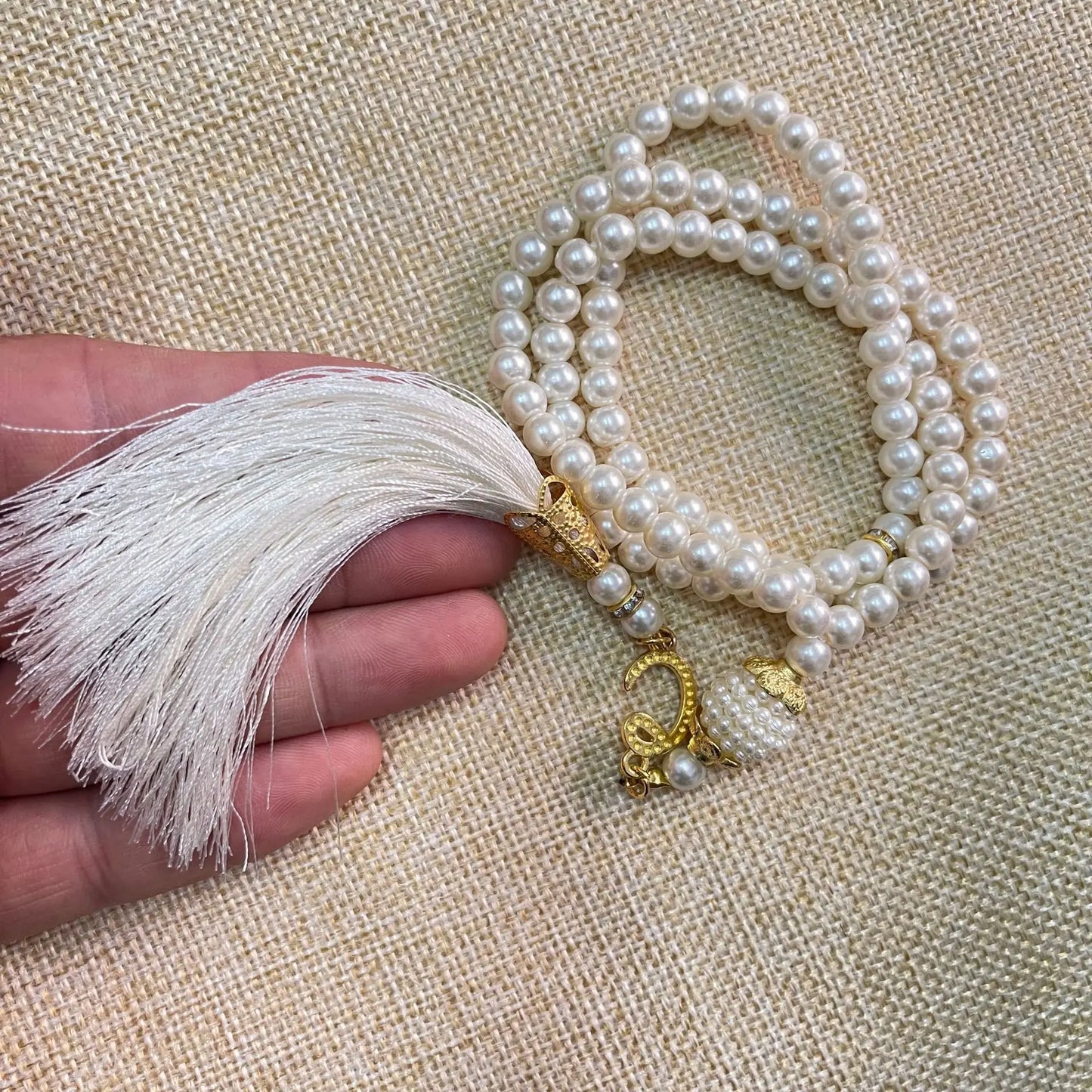 6mm 99pcs Glass Pearls Tassel Turkish Style Muslim Rosary Islamic Prayer Beads Bracelet For Women Jewelry Accessories Gifts New