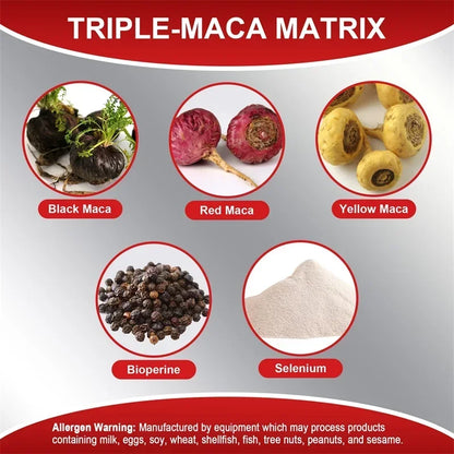 Maca Root Capsules - Improves Vitality and Performance, Enhance Energy, Builds Muscle and Strength
