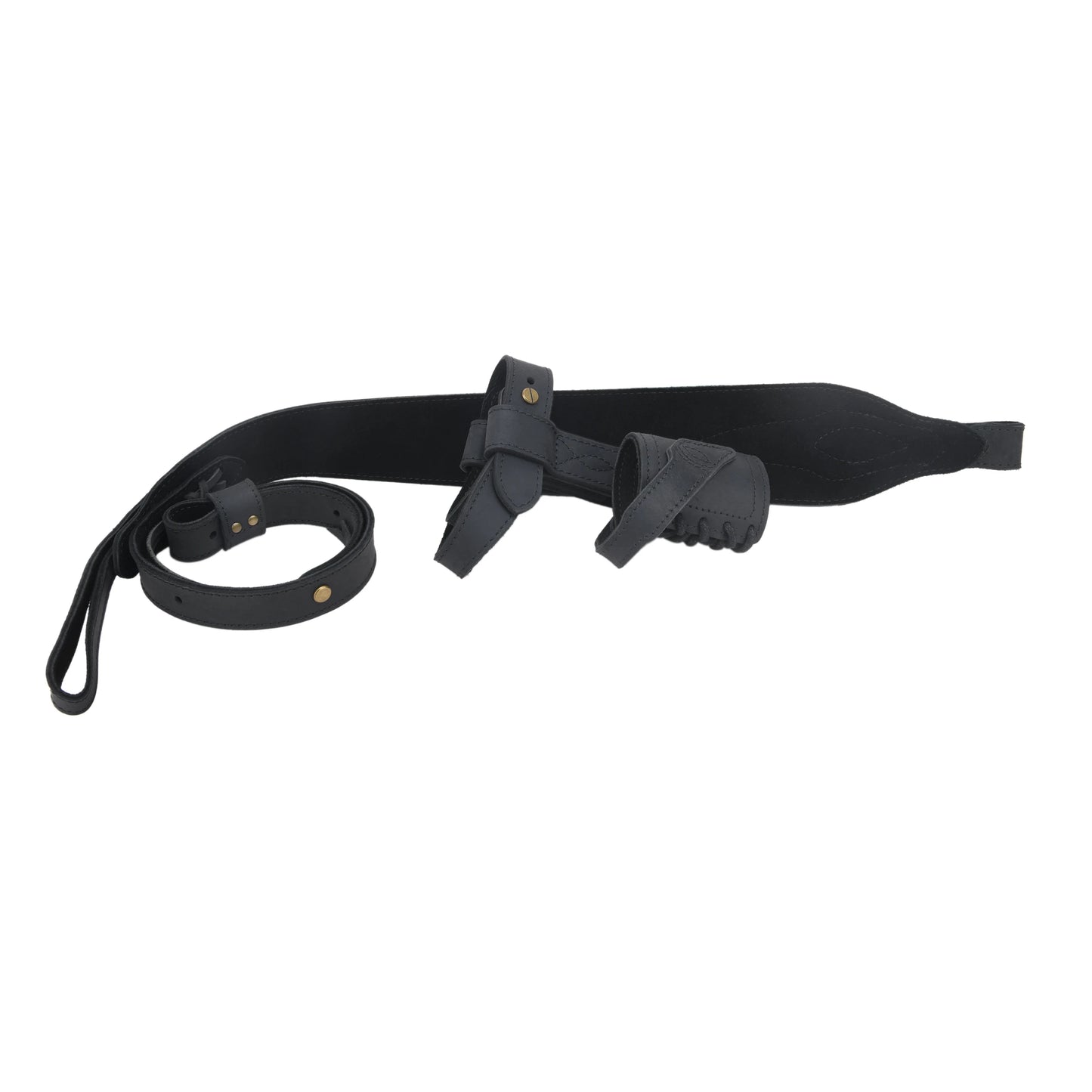 WAYNE'S DOG 1 Combo LeatherRifle Gun No Drill Harnessed Buttstock Holder with Barrel Mount with Matched Gun Sling Shoulder Strap