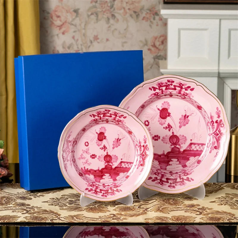 Oriental Bloom – High-End Ceramic Coffee Cup Set with Gift Box