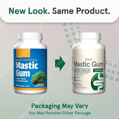 Mastic Gum 1000 mg, 60 Veggie Caps, Digestive Tract Support for Stomach and Duodenal Health, 30 Servings Dietary Supplement