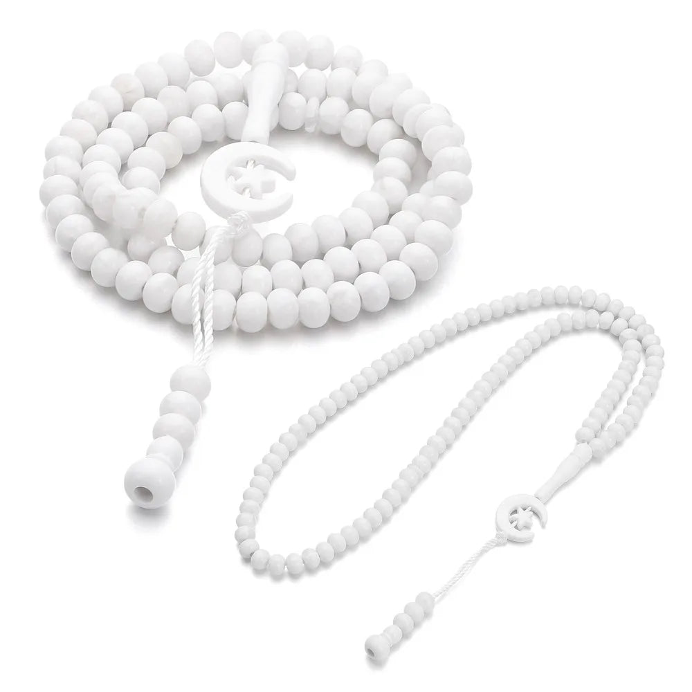 2pcs New Allah Muhammad Prayer Beads Muslim Islam Engraved Muslim Tasbih 99 Beads Misbaha Tasbeeh