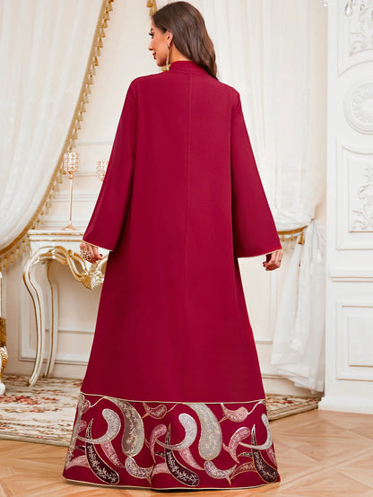 Elegant Eid Muslim Evening Party Jalabiya Marocain Dress Ramadan Arabic Embroidery Abaya Islamic Turkish Moroccan Kaftan Gown