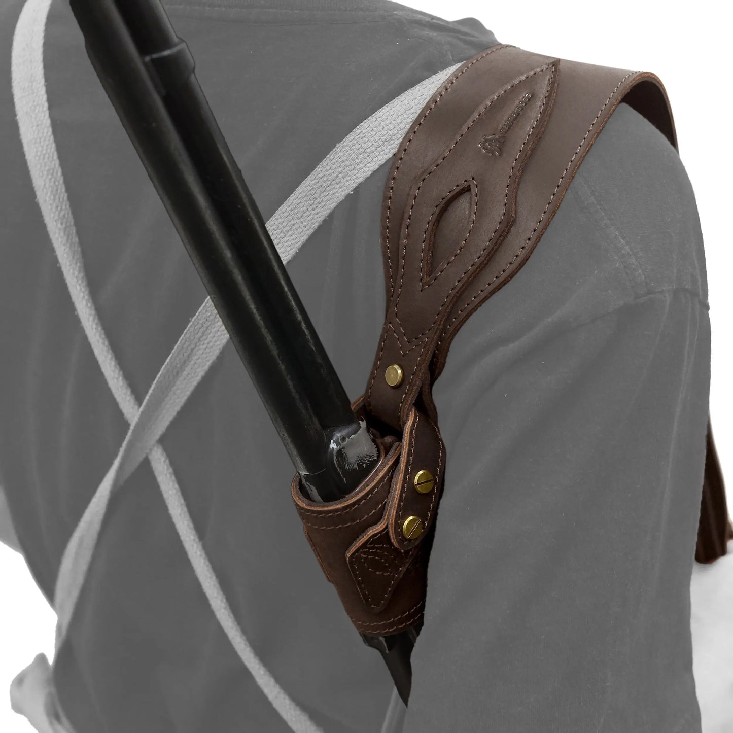 WAYNE'S DOG 1 Combo LeatherRifle Gun No Drill Harnessed Buttstock Holder with Barrel Mount with Matched Gun Sling Shoulder Strap