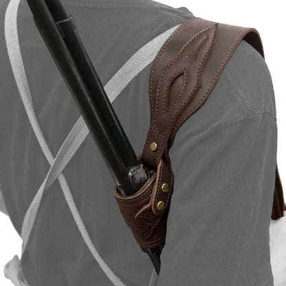 WAYNE'S DOG 1 Combo LeatherRifle Gun No Drill Harnessed Buttstock Holder with Barrel Mount with Matched Gun Sling Shoulder Strap