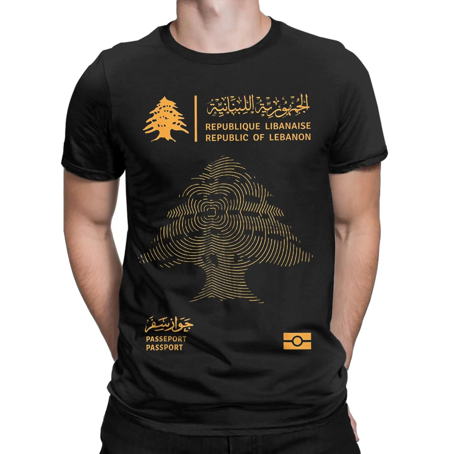Lebanese Lebanon Passport Flag Men T Shirt  Vintage Tee Shirt Short Sleeve Round Neck T-Shirt Pure Cotton New Arrival Clothes