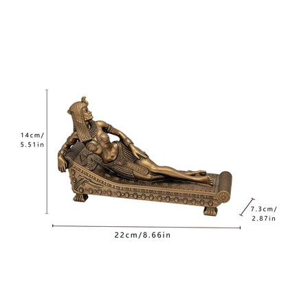 Cleopatra Retro Bronze Statue – Egyptian Pharaoh Sculpture for Shelf & Desk Decor