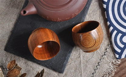 Handmade Spruce Wood Cups – Natural Big Belly Mug for Tea, Coffee & Milk
