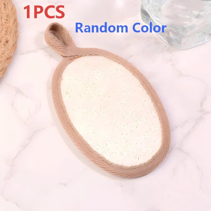 1/2Pcs Natural Loofah Skin Bath Wipes  Foaming and Mud Scrubbing Bath Wipes Bath Towels Bath Flower Accessories